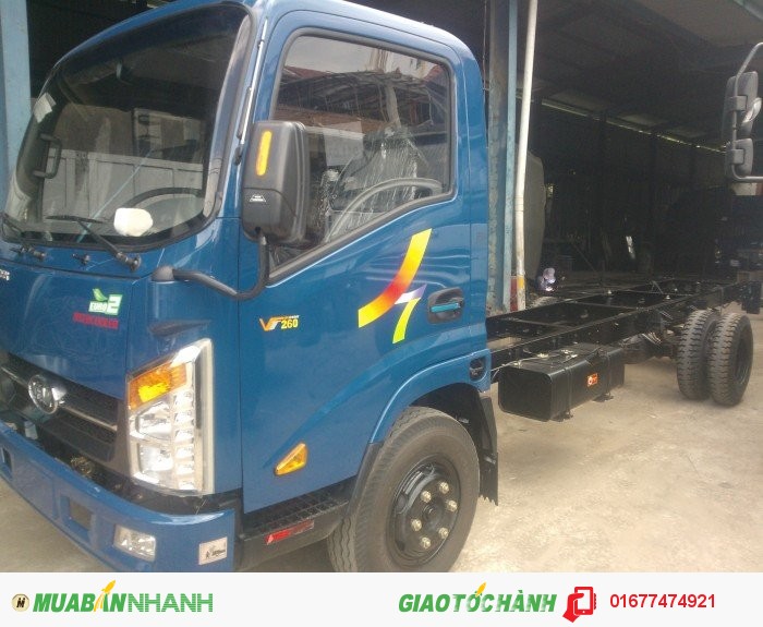 Xe tải vào TP, Xe Tải Veam VT260 1T9 thùng dài 6m1, veam vt260 đời 2016