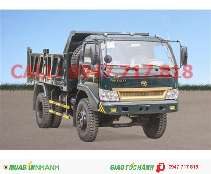 Xe tải ben Hoa Mai 6450kg,thùng 5,3 khối, có số mạnh,thắng hơi, lốc kê, 2016