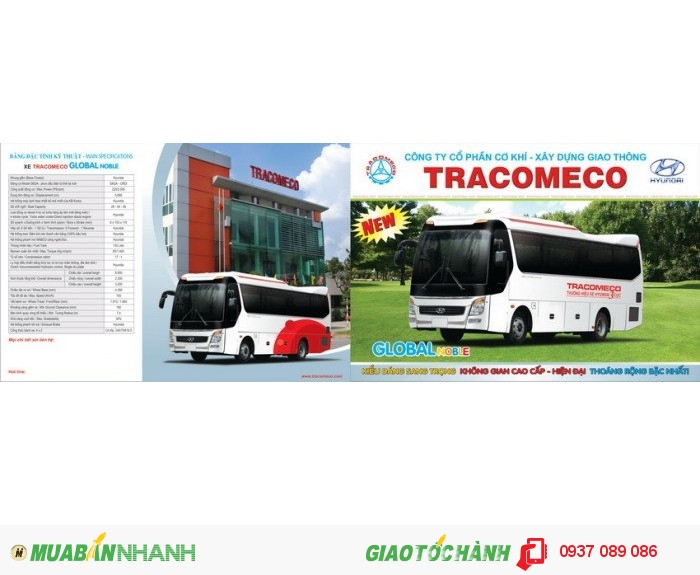Xe khách GLOBAL Noble thương hiệu hyundai 3cuc tracomeco