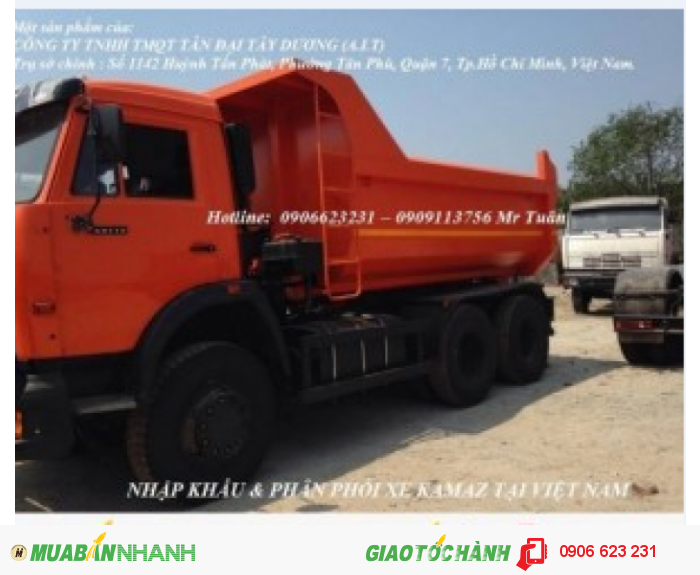 Ben Kamaz 15 tấn Vát, vuông Oval, Bán xe ben Kamaz 15 tấn nhập khẩu 2016 mới