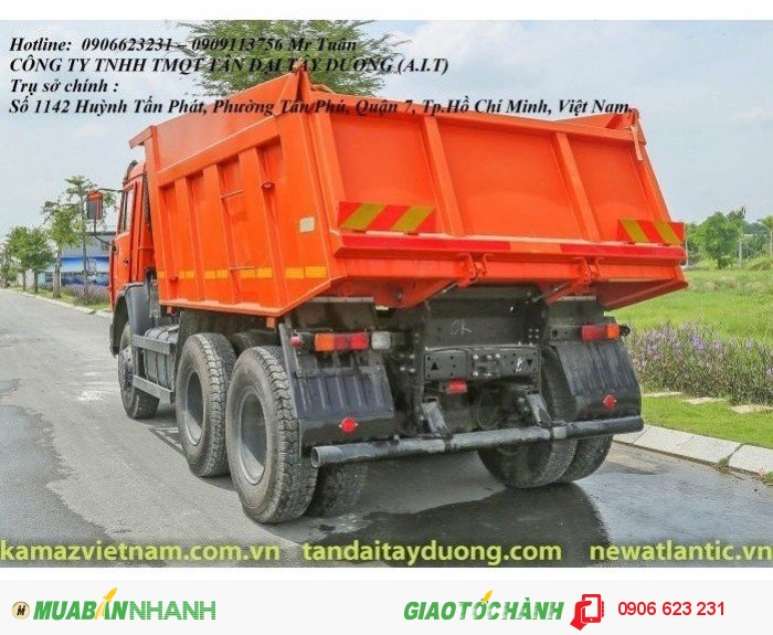 Xe ben Kamaz 65115 (6x4), Bán xe ben 15 tấn Kamaz mới tại Bình dương, Bình Phước, Tây Ninh