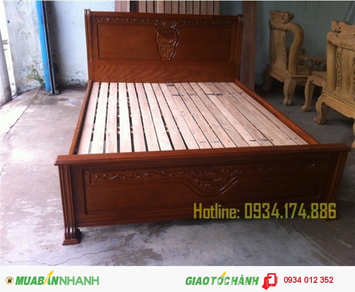 Giường ngủ gỗ căm xe 1,6 x 2 m Mới 100%, giá: 9.500.000đ, gọi ...