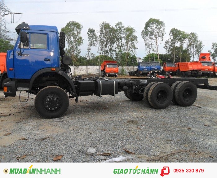 Kamaz 65117 (6x4) xe sắt xi, tải thùng 3 cầu Kamaz 15 tấn, thùng7.8m