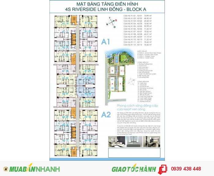 Bán và cho thuê căn hộ block A.70m2/5tr.