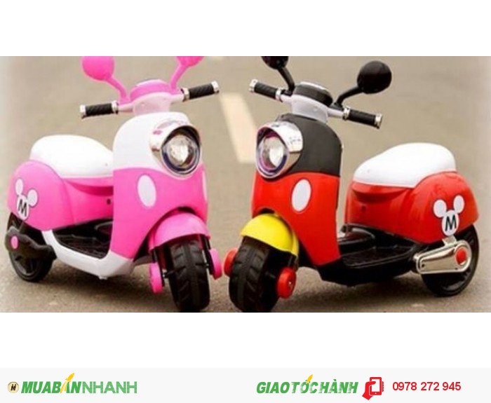 Xe Máy Điện Trẻ Em Kiểu Dáng Vespa Mickey