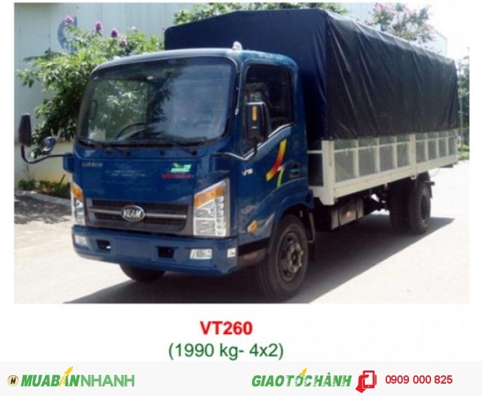 Cần bán xe tải Veam VT260 1 tấn 9/xe tải Veam 1 tấn 2 tấn/ xe tải Veam giá rẻ trả góp