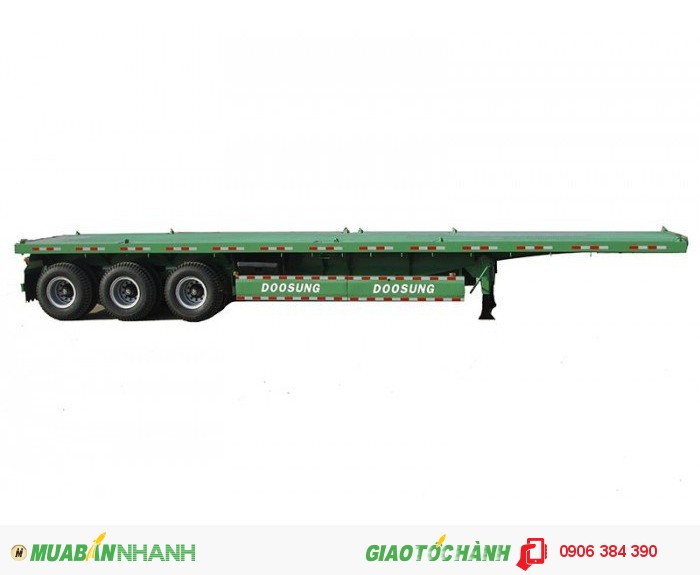 Giá mới nhất sơ mi rơ mooc sàn 40 feet 3 trục (3 chân) tải trọng 32 tấn giá chỉ có 320tr