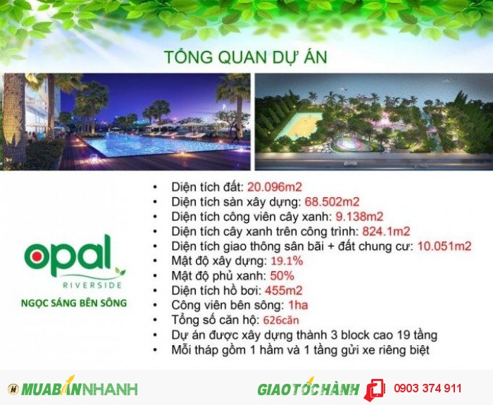 Mở bán đợt cuối cùng block đẹp nhất Opal Riverside