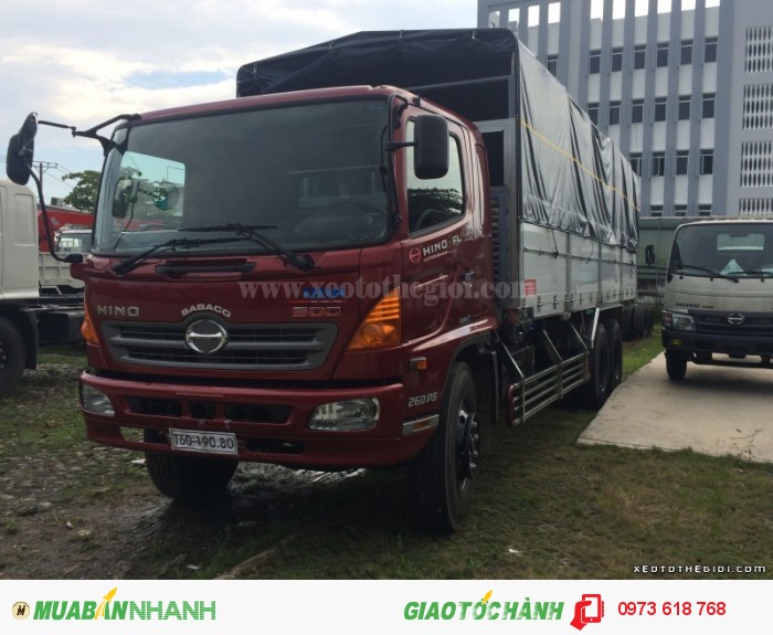 Xe tải Hino 3 chân FL8JTSA thùng mui bạt 16 Tâns