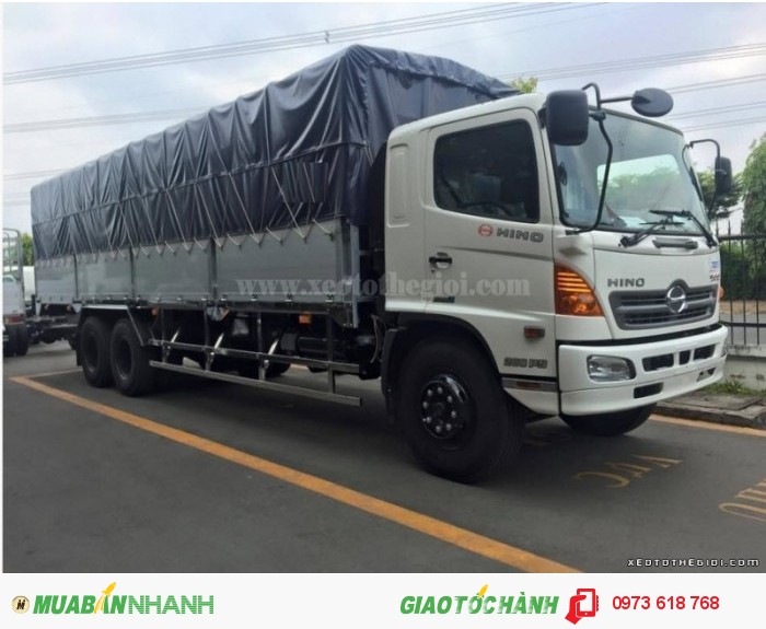 Xe tải Hino 3 chân FL8JTSA thùng mui bạt 16 Tâns