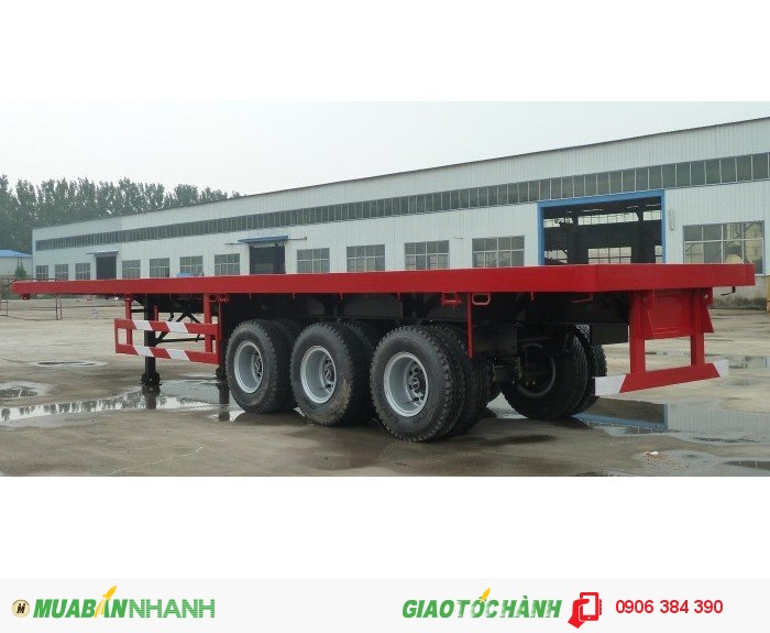 Bán Sơ mi rơ moóc 3 trục sàn phẳng 40feet, 12,4m tải trọng 31-32 tấn