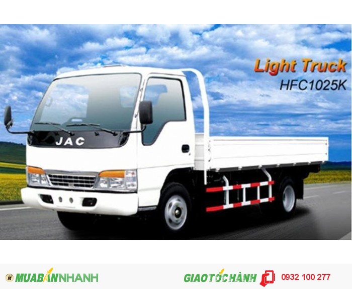 Chào bán xe tải Jac 1.25 tấn , chỉ cần trả trước 30% giá trị xe
