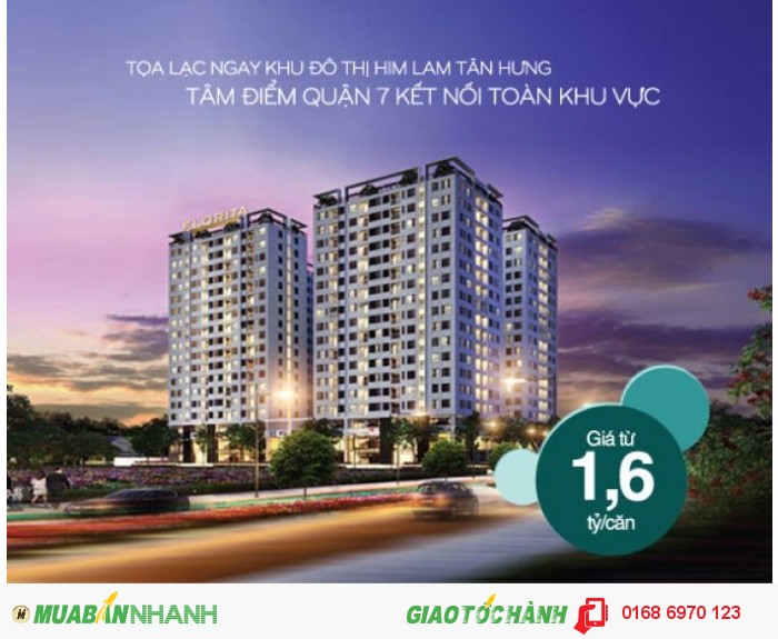 Bán căn hộ Florita Hưng Thịnh ngay khu Him Lam quận 7