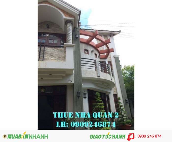 Cho thuê Biệt thự Dương Văn An Quận 2 nhà đẹp tiện kinh doanh café, showroom, trệt 2 lầu, giá 46tr/tháng