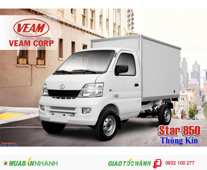 Bán xe tải veam star 850kg , veam star 850kg thùng kín , giá tốt