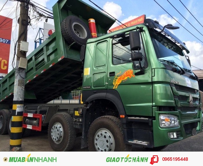 Xe ben howo 4 chân nhập khẩu
