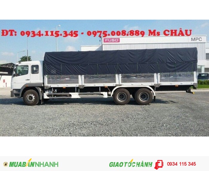 Đại lý phân phối xe tải Mitsu Fuso 15 tấn( 3 chân) 2 cầu/ xe tải Mitsu Fuso 16 tấn( FJ) tổng trọng tải 24 Tấn.