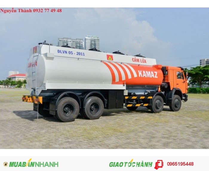 Xe bồn xăng dầu kamaz nhập khẩu tải được 20 - 23 m3