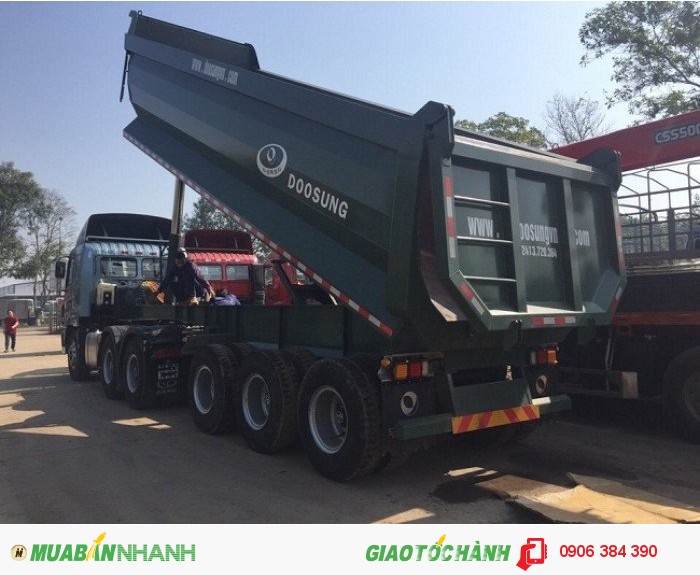 Đại lý bán Sơ Mi rơ Moóc tải tự đổ 25 khối, Hiệu Doosung Hàn Quốc 2016