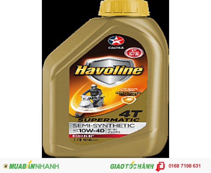 Nhớt xe ga Caltex Havoline Super Matic Semi 10W40 0.8L nhập khẩu cao cấp