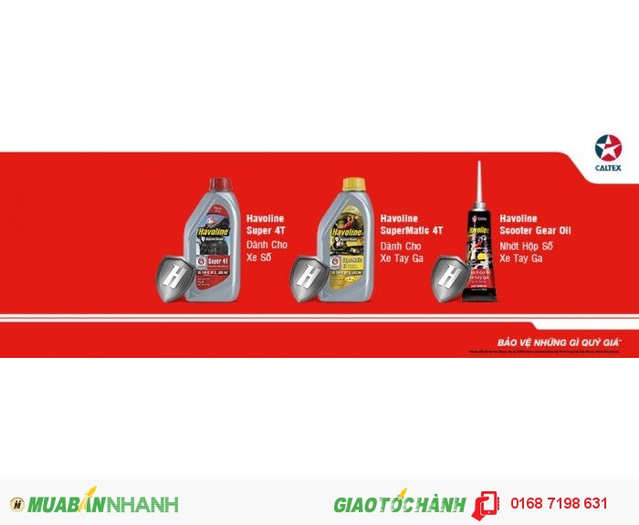 Nhớt xe ga Caltex Havoline Super Matic Semi 10W40 0.8L nhập khẩu cao cấp