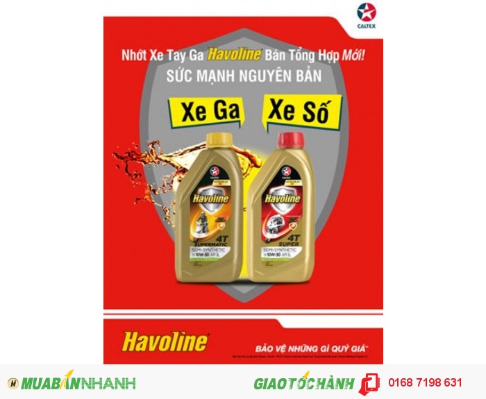 Nhớt xe ga Caltex Havoline Super Matic Semi 10W40 0.8L nhập khẩu cao cấp