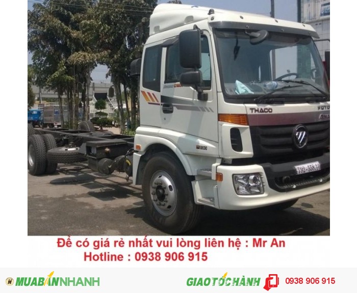 Xe tải 3 chân15 tấn, xe 3 chân Thaco Auman C1500 230PS cầu nâng hạ, tải trọng 14,8 tấn thùng dài 7.8m, đời 2016