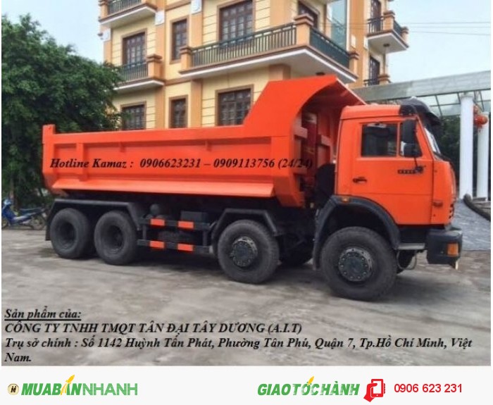 Xe ben Kamaz 4 giò mới, Bán xe ben Kamaz 6540 thùng ben 15m3
