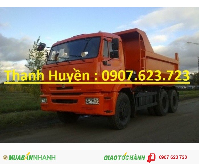 Xe ben kamaz 3 chan 65115, thùng oval  -khuyến mãi trước bạ