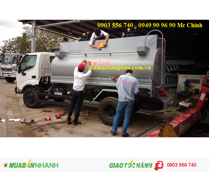 Xe bồn Hino chở xăng 7m3