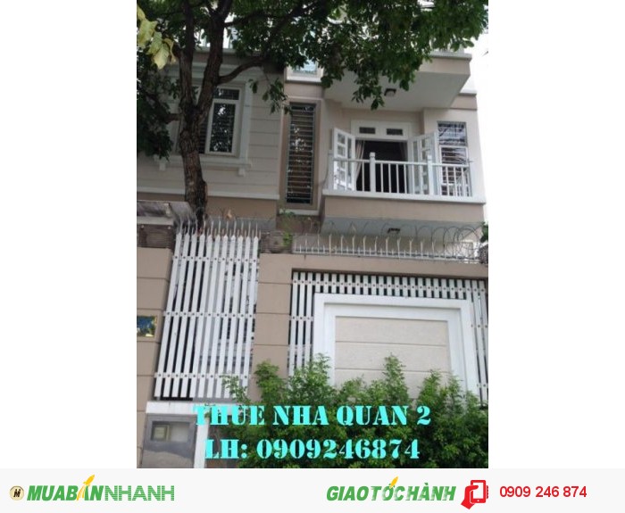 Cho Thuê Nhà Phố Hẻm Lớn Nguyễn Văn Hưởng Q.2, 25 Tr/tháng