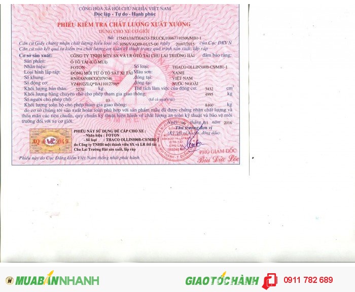 Giá bán, mua xe tải Ollin 500B (5 tấn) – Oliin 700B (7 tấn) – Ollin 950A (9.5 tấn)