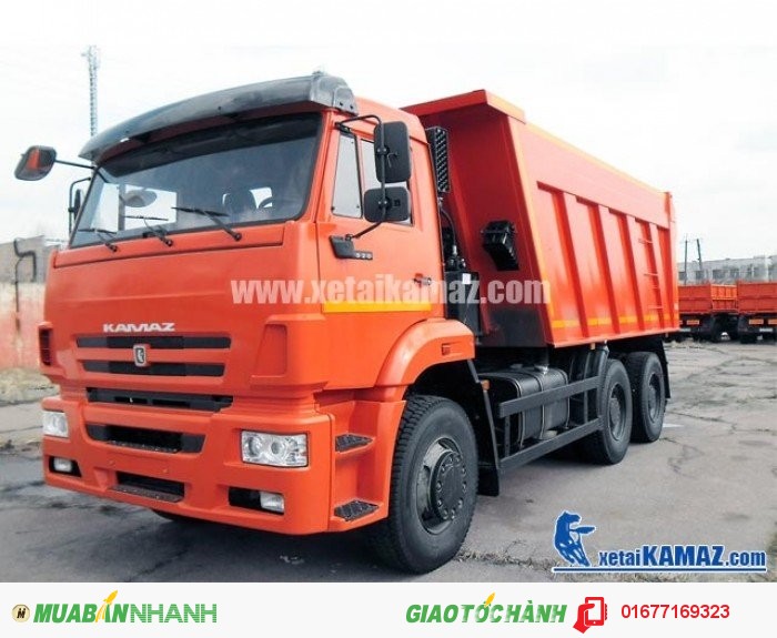 Xe ô tô tải tự đổ KAMAZ 6520 6x4 thể tích thùng ben 16m3, trọng tải thiết 20 tấn