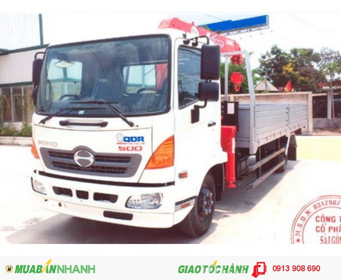 Xe hino 6 tấn 4 gắn cẩu unic 4 khúc đóng mơi 2k16