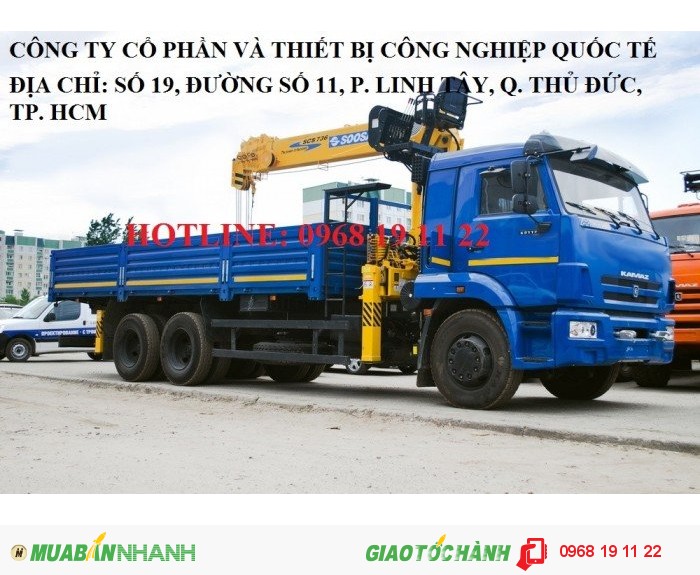 Bán xe Kamaz Tải cẩu 65117 (6x4) 7 tấn Nhập khẩu mới 100%