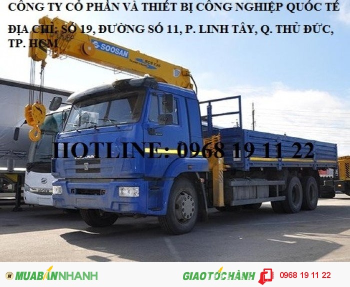 Bán xe Kamaz Tải cẩu 65117 (6x4) 7 tấn Nhập khẩu mới 100%