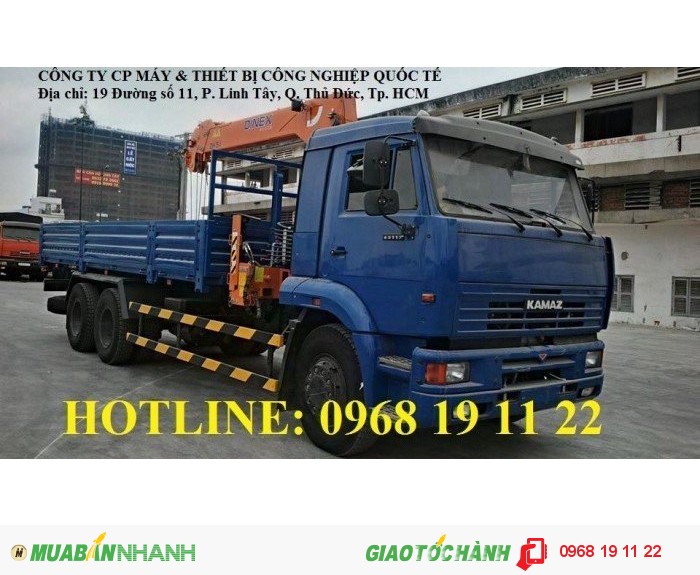 Bán xe Kamaz tải cẩu 65117 (6x4) 8 tấn dinex Nhập khẩu mới 100%
