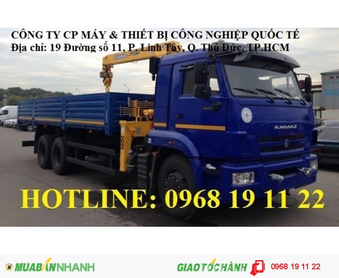Bán xe Kamaz tải cẩu 65117 (6x4) 8 tấn dinex Nhập khẩu mới 100%