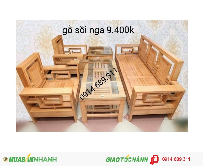 Bộ bàn ghế phòng khách gỗ xoan đào 432960 | ChatNhanh Shop