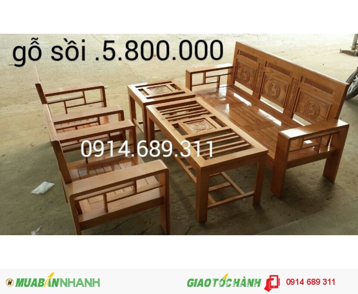 Bộ bàn ghế phòng khách gỗ xoan đào 432960 | ChatNhanh Shop