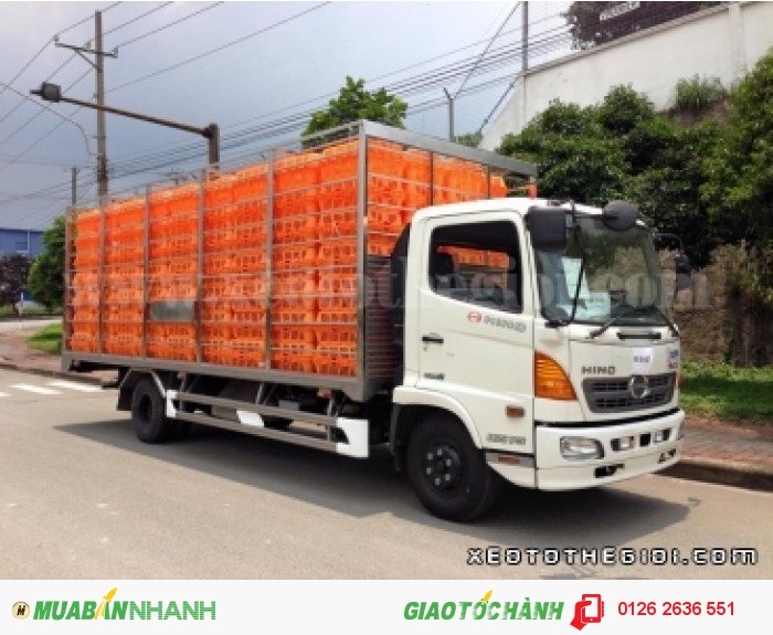 Bán xe Hino FC9JLSW 5 tấn thùng dài 6m8 chở gà giống, vịt giống