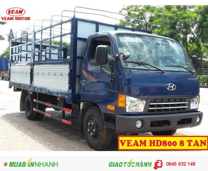 Xe tải VEAM HD800 8 tấn thùng mui bạt 2016 khuyến mãi trước bạ 100