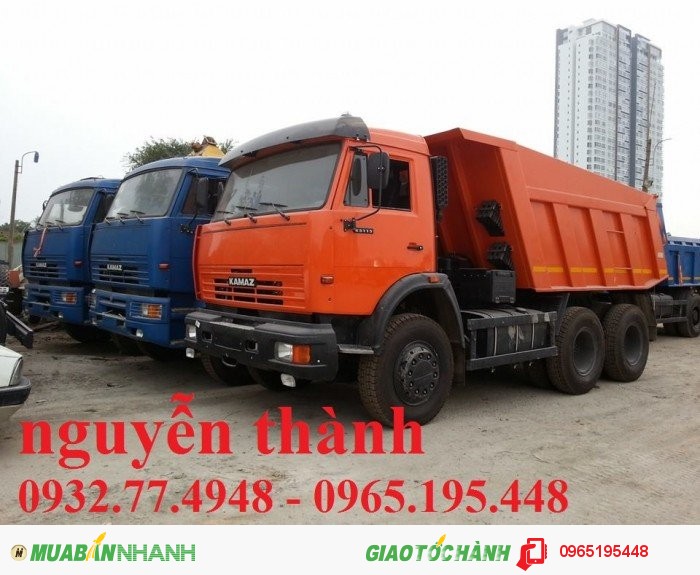 Xe ben kamaz 3 chân 13,6 khối