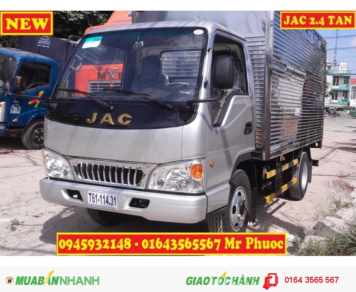 Xe tải JAC 2.4 tấn thùng dài 3m7, xe JAC 2T4 thùng kín 2016, JAC 2.4T