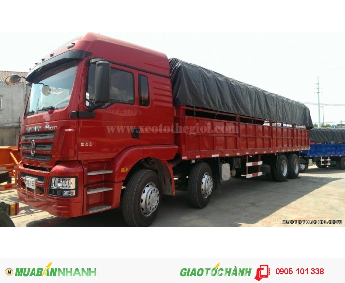 Xe Tải Thùng Mui Bạt 4 Chân Shacman 380Hp