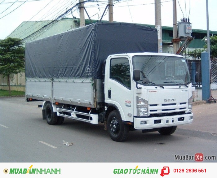 Xe tải Isuzu mui bạt NQR75L 5.5 tấn thùng dài 5.7m nhập khẩu Nhật Bản