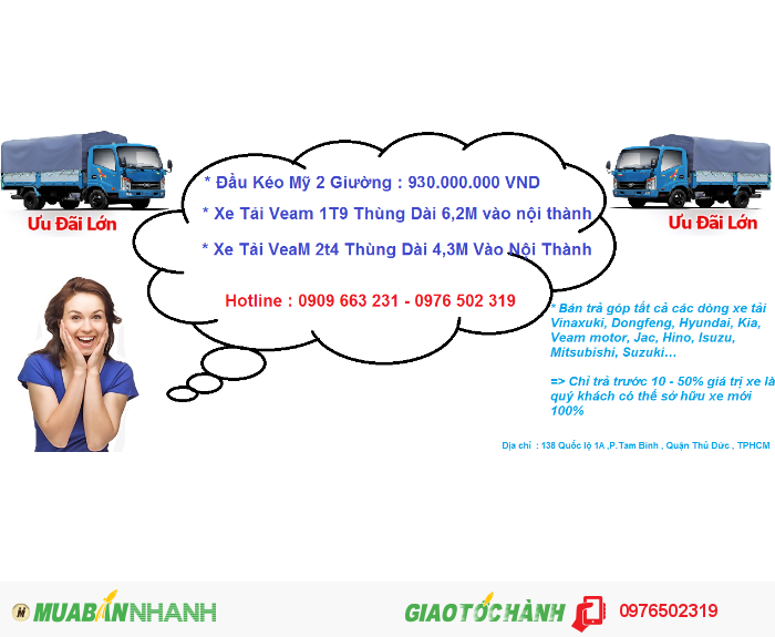 Bán xe tải Veam vt200-1 trả góp lãi suất thấp qua ngân hàng, đóng thùng xe tải Veam vt200-1