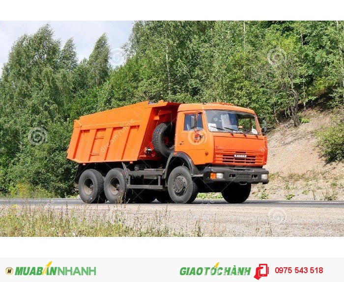 Gía xe ben Kamaz 65115 3 chân 2 cầu 6x4 tải trọng 15 tấn 11 khối 2015