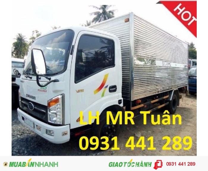 Bán xe tải veam vt260 1t99 thùng dài 6m2