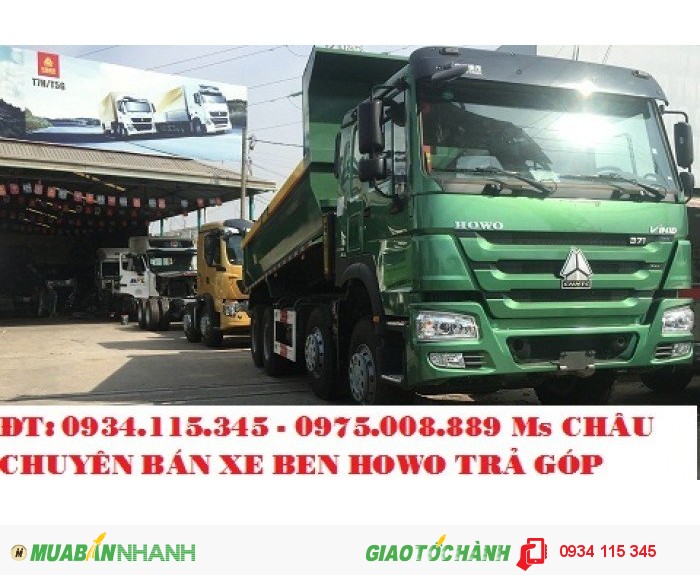 Xe ben Howo 4 chân 15 khối nhập khẩu/ xe ben Howo 4 chân 3 chân nhập khẩu 2017.